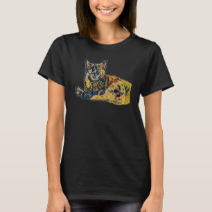Camiseta Pintura Abstrata Digital de um Gato 9