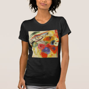Camiseta Pintura abstrata dos cursos pretos de Kandinsky