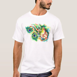 Camiseta Pintura abstrata Handmade do senhor Krishna e deus