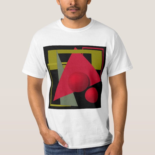 Camiseta pintura abstrato, formas geométricas (Frente)