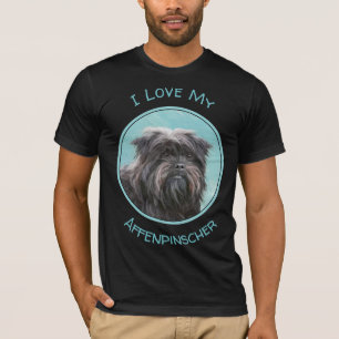 Camiseta Pintura Affenpinscher - Arte Cachorro Original