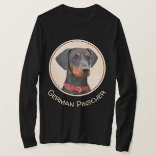 Camiseta Pintura Alemã de Pinscher - Arte Cachorro Origina