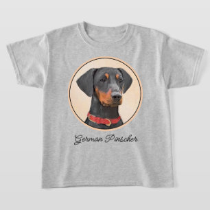 Camiseta Pintura Alemã Pinscher Pintura Original Arte Anima