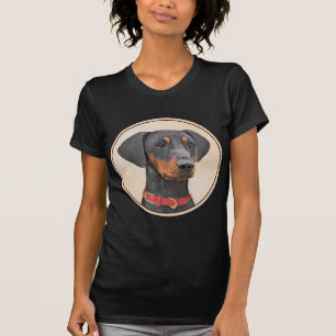 Camiseta Pintura Alemã Pinscher Pintura Original Arte Anima