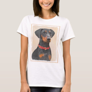Camiseta Pintura Alemã Pinscher Pintura Original Arte Anima