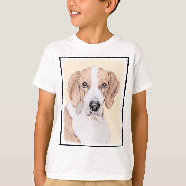 Camiseta Pintura Americana de Foxhound - Arte Cachorra Orig (Frente)