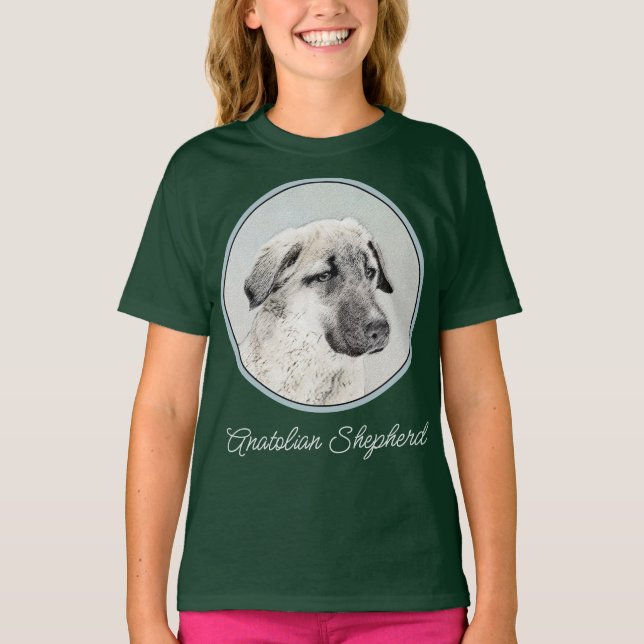 Camiseta Pintura Anatoliana Shepherd - Arte Original para C (Frente)