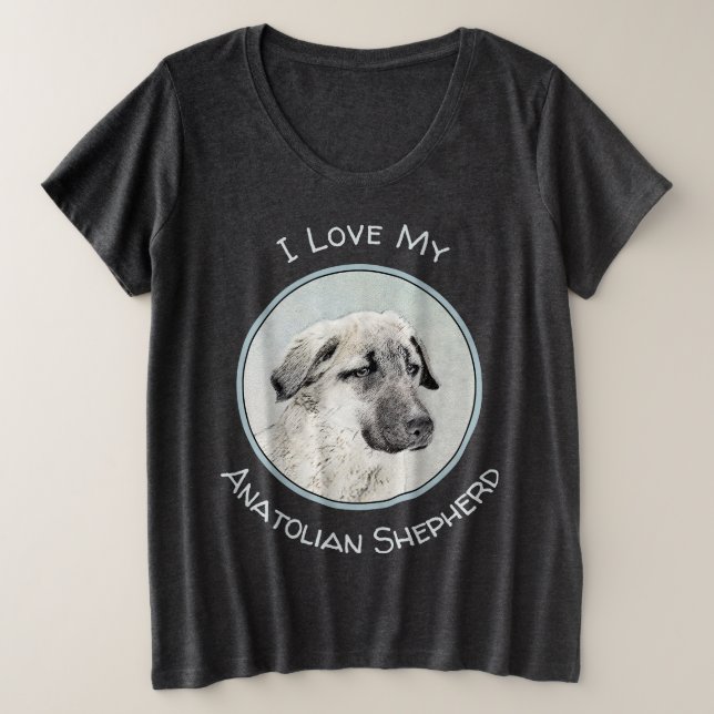 Camiseta Pintura Anatoliana Shepherd - Arte Original para C (Frente do Design)