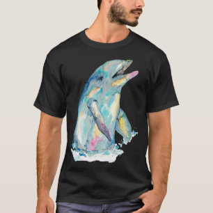 Camiseta Pintura aquosa de baleia-golfinho