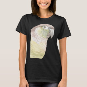 Camiseta Pintura aquosa de papagaio-de-bico-verde