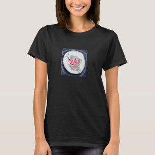Camiseta Pintura aquosa pontos cardíacos círculos presas