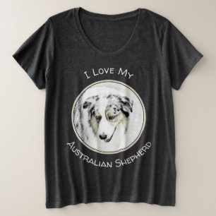 Camiseta Pintura Australiana de Pastor - Arte Original de C