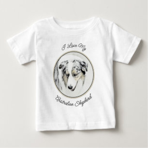 Camiseta Pintura Australiana de Pastor - Arte Original de C