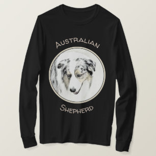 Camiseta Pintura Australiana de Pastor - Arte Original de C