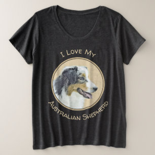 Camiseta Pintura Australiana de Pastor - Arte Original de C
