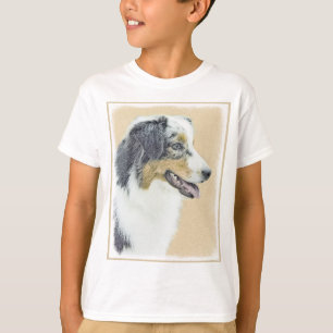 Camiseta Pintura Australiana de Pastor - Arte Original de C