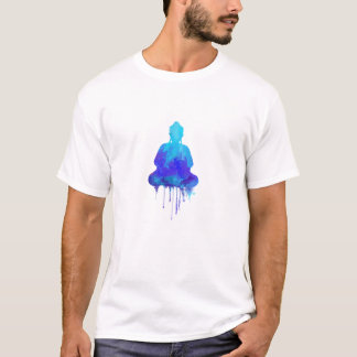 Camiseta Pintura azul de Buddha da aguarela