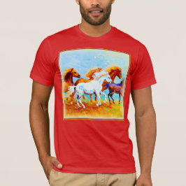 Camiseta Pintura Bela De Cavalos Correntes. Compre agora