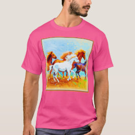 Camiseta Pintura Bela De Cavalos Correntes. Compre agora