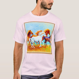 Camiseta Pintura Bela De Cavalos Correntes. Compre agora