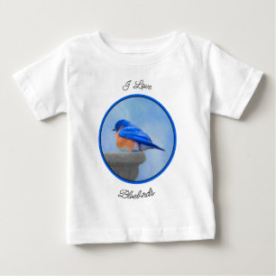 Camiseta Pintura Bluebird - Arte Original para Pássaros
