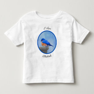 Camiseta Pintura Bluebird - Arte Original para Pássaros