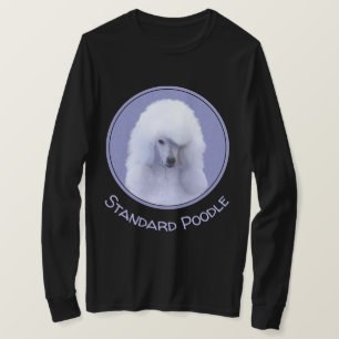 Camiseta Pintura Branca de Poodle Padrão - Arte Cão Origina