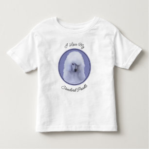 Camiseta Pintura Branca de Poodle Padrão - Arte Cão Origina