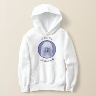 Camiseta Pintura Branca de Poodle Padrão - Arte Cão Origina