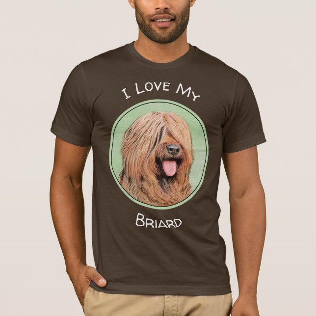 Camiseta Pintura Briard - Arte Cachorro Original (Frente)