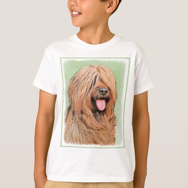 Camiseta Pintura Briard - Arte Cachorro Original (Frente)