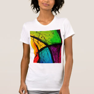 Camiseta Pintura brilhante Funky da arte abstracta