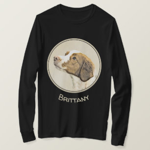 Camiseta Pintura Brittany - Arte Cachorro Original Bonita