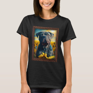 Camiseta Pintura Cane Corso Girassol Flor Mãe Mulheres Flo