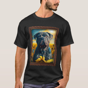 Camiseta Pintura Cane Corso Girassol Flor Mamãe Mulheres Fl