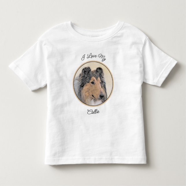Camiseta Pintura Collie (Rough) - Arte Cachorra Original (Frente)
