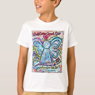 Camiseta Pintura Colorida de Anjo Cancer