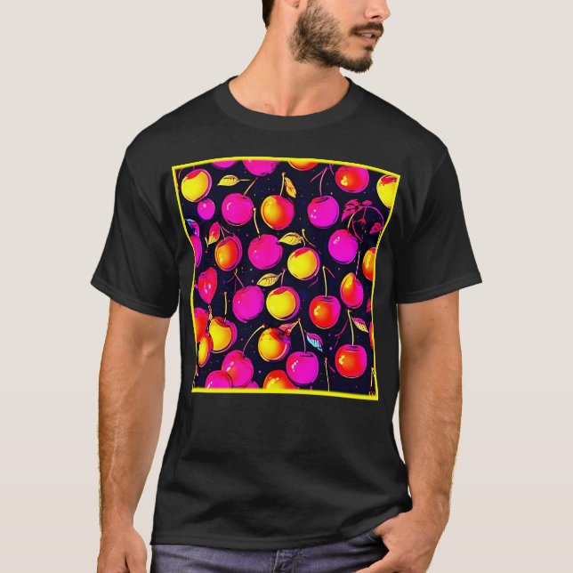 Camiseta Pintura Colorida de Cães Surfando (Frente)