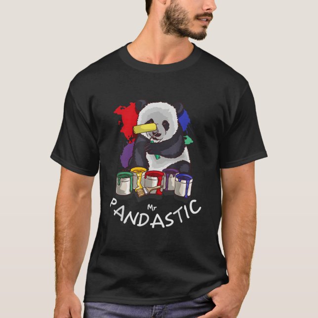 Camiseta Pintura Colorida de Panda 'Sr. Pandástico' Perfeit (Frente)