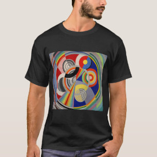 Camiseta pintura colorida dos círculos geométricos dos abst