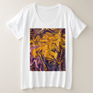 Camiseta pintura colorida e obra-prima de arte fina