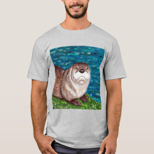 Camiseta Pintura com lontra do Rio Cheeky