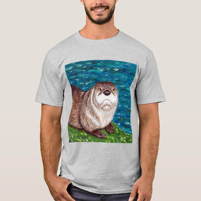 Camiseta Pintura com lontra do Rio Cheeky (Frente)