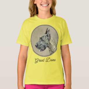Camiseta Pintura com o Grande Dane (Brindle) - Arte Canina 