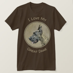 Camiseta Pintura com o Grande Dane (Brindle) - Arte Canina 