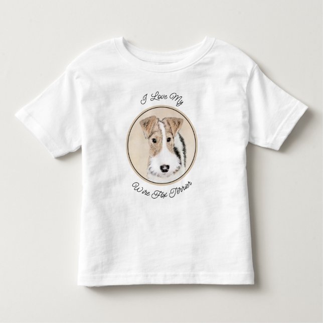 Camiseta Pintura com terrier de Fox com fio - Arte canina o (Frente)