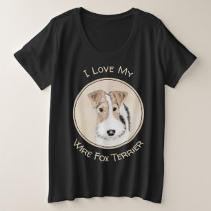 Camiseta Pintura com terrier de Fox com fio - Arte canina o