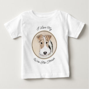 Camiseta Pintura com terrier de Fox com fio - Arte canina o