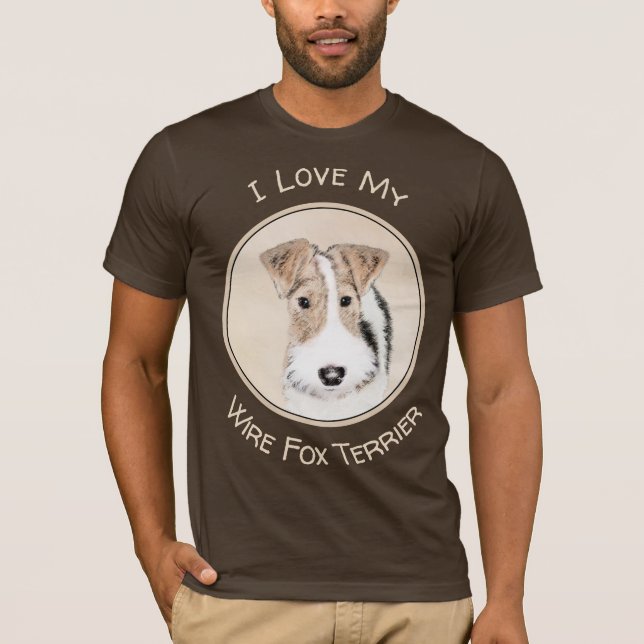 Camiseta Pintura com terrier de Fox com fio - Arte canina o (Frente)