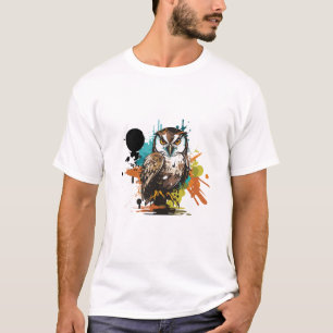 Camiseta pintura criativa de pássaro de pintura grafite
